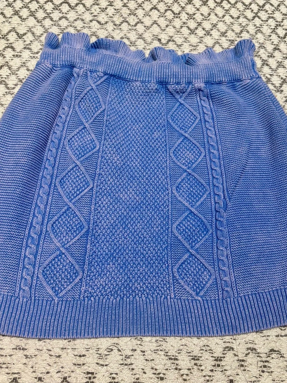 Free People Periwinkle Blue Cable Knit Mini Skirt - Picture 4 of 5